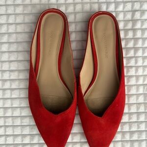 Banana Republic Red Suede Mules